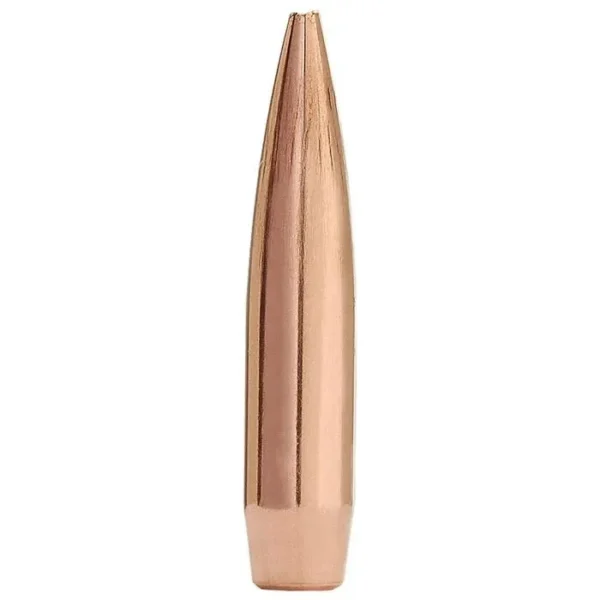 Sierra Pro-Hunter Rifle Bullets, close-up front view of one copper-colored pointed bullet