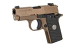 Sig Sauer SIG P238 Pistol 380ACP 6Rd/7Rd Mags (1) 2.7" Barrel EMP Scorpion FDE SAO Siglite Sights Black G10 GRIP - alternate
