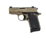SIG P238 Pistol, tan and black left-side view with black textured grip and raised sights