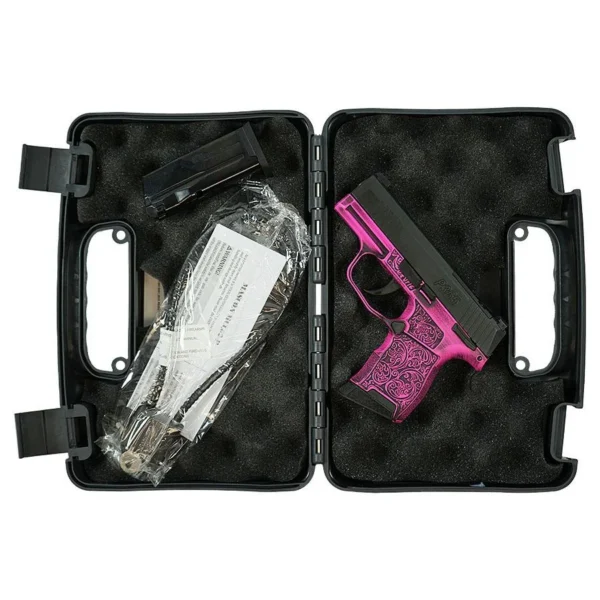 Sig Sauer P365 Exclusive "Pink Filigree" Handgun 9mm Luger 10rd Magazine(2) 3.1" Barrel Manual Safety X-RAY 3 Sights Optic