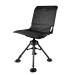 Ameristep 360 Silent Swivel Blind Chair Black, front view with mesh back and tripod legs
