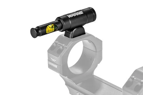 Warne SKYLINE Precision Mount Level, black bubble level shown fitted above a mount