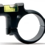 Gsm SME Scope Leveler Scope Mount, black scope ring with green bubble level, side view