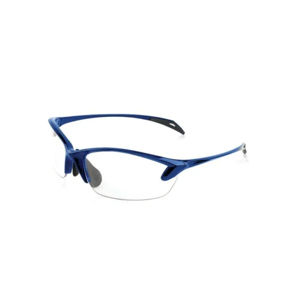AOB Smith & Wesson Colonel shooting glasses, front view with blue half frame and clear lenses
