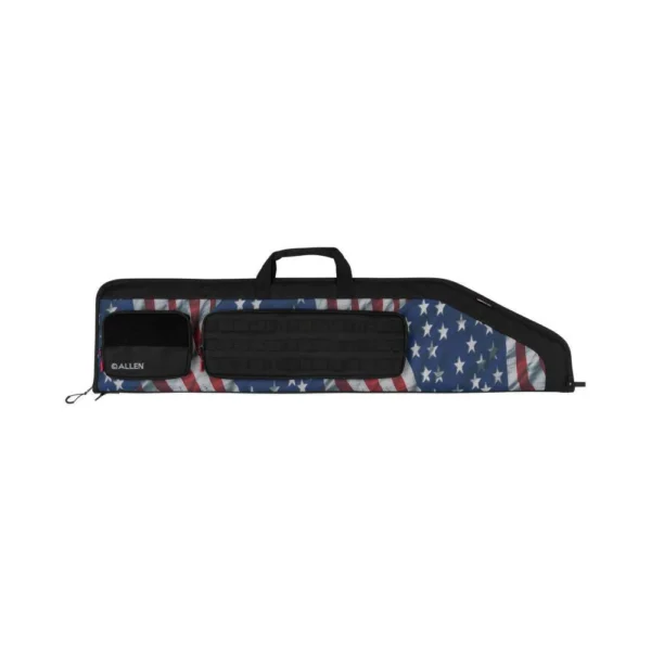Allen Victory Series Soft Tactical Rifle Case, black case with US flag panels and handles