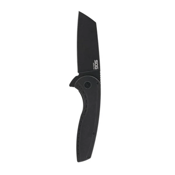 SOG Knives Aegis FLK 2.0, black folding knife open in right-side view