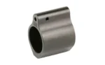 SOLGW Liberty Gas Block .750 SS silver, angled front view with circular bore and top pin hole