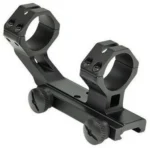 Weaver Thumbnut Integral mount, black angled view with two rings and thumb nuts