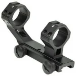 Weaver Thumbnut Integral mount, black angled view with two rings and thumb nuts