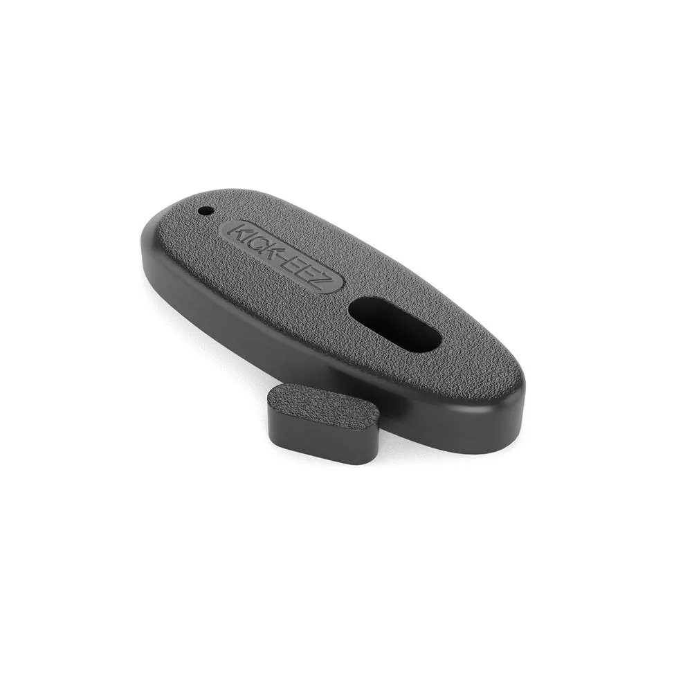 special-slotted-recoil-pad-versatile-fit-primary KICK-EEZ Special Slotted Recoil Pad, black angled view with elongated slot and textured face