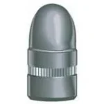Speer Lead Handgun Bullets gray round-nose bullet, side view with grooved base