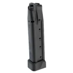 Springfield Handgun Magazine for 1911 DS Prodigy, black extended magazine, front view
