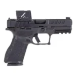 Springfield Echelon 4.0C black pistol with mounted optic, side view