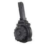 ProMag Springfield XD-9 drum magazine, black polymer in angled side view