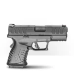 Springfield XDM Elite compact black pistol, left-side view with textured grip and slide serrations
