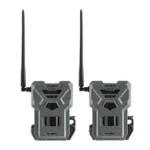 GG TELECOM /SPYPOINT Spypoint FLEX-DARK twin pack, front view of two gray cameras with antennas