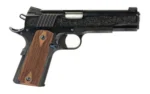 Standard MFG Co LLC Standard Mfg 1911 Handgun .45 ACP 7rd Magazine 5" Barrel Black and Royal Blue Engraving with Brown Grips