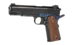 Standard MFG Co LLC Standard Mfg 1911 Handgun .45 ACP 7rd Magazine 5" Barrel Black and Royal Blue Engraving with Brown Grips