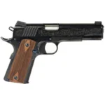 Standard MFG Co LLC Standard Mfg 1911 Handgun .45 ACP 7rd Magazine 5" Barrel Black and Royal Blue Engraving with Brown Grips