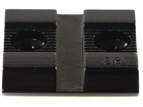 Weaver Standard Top Mount Aluminum Scope Base two gloss black bases shown from above