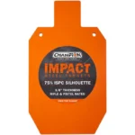 Champion Impact Steel Silhouette Target, orange silhouette in front view with center label