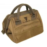 Full Forge Range Tool Bag, tan front view with dual handles, zippered top and mesh pocket