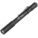 Streamlight Stylus Pro USB pen light, black angled view with pocket clip and white LED