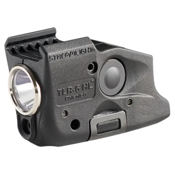 Streamlight TLR-6 HL black weapon light with front lens, laser opening and side controls