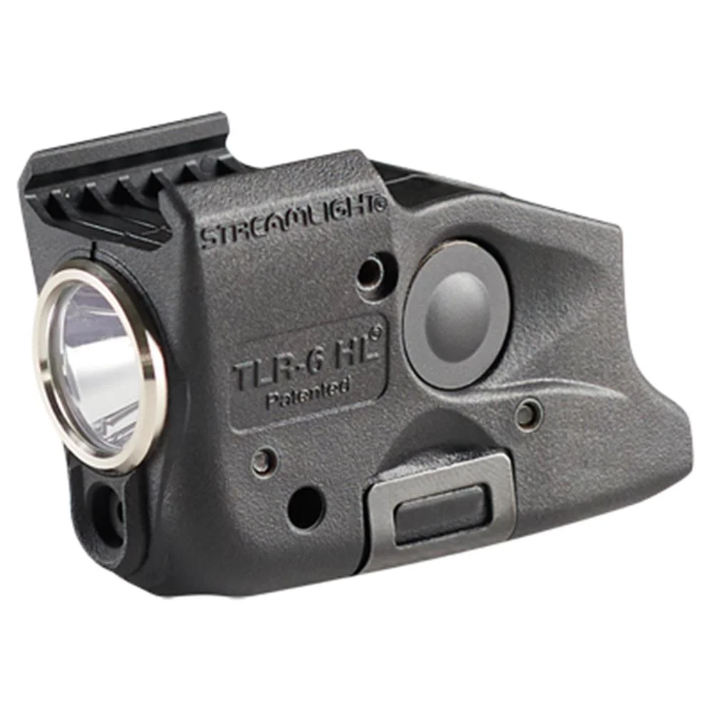 streamlight-tlr-6-hl-glock-43x-48-primary Streamlight TLR-6 HL black weapon light with front lens, laser opening and side controls