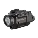 Streamlight TLR-8 black rail-mounted light, angled front view with red laser housing