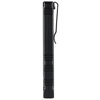 Streamlight Wedge slim black flashlight, side view with pocket clip