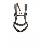 Summit Men's Safety Harness PRO, brown and black front view with shoulder, waist and leg straps