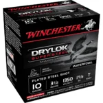 Winchester Super-X Drylok Super Steel Shotshells, black retail box in angled front view