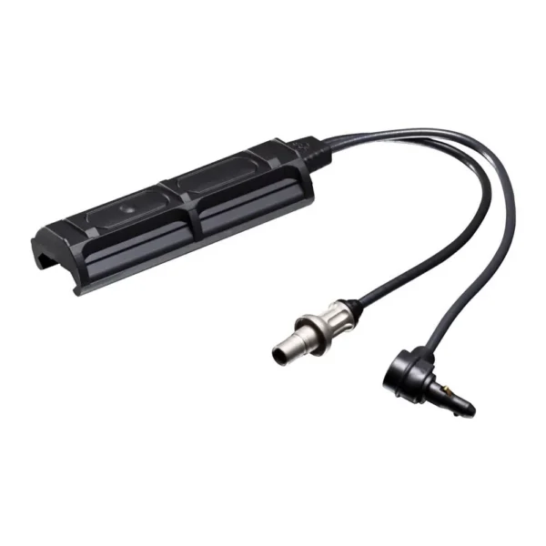 Surefire Multiple Weaponlight Switch, black switch with two plugs and coiled cables