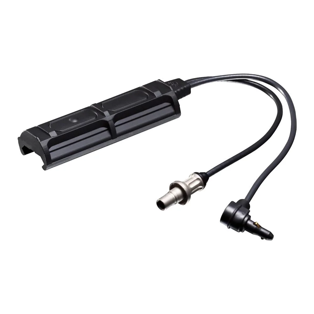 surefire-mws-atpial-laser-cable-primary Surefire Multiple Weaponlight Switch, black switch with two plugs and coiled cables