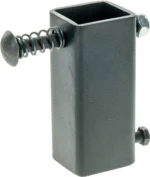 AOB Caldwell T-Post Plate Hanger, dark gray front view with spring-loaded pin and bolts