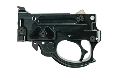 TACSOL X-RING TRIGGER XRT black trigger assembly, side view with silver fasteners