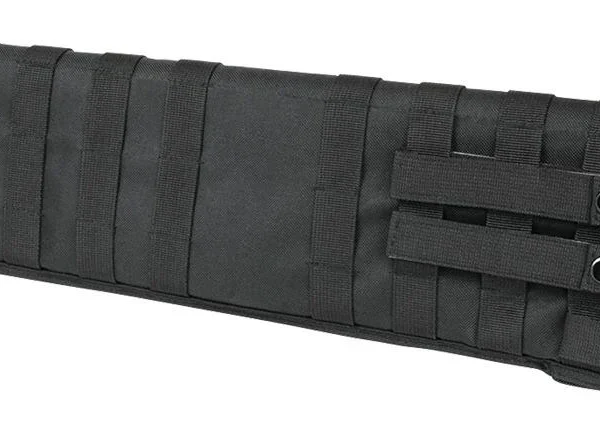 VISM by NcSTAR Tactical Shotgun Scabbard, black side view with webbing, straps and buckle