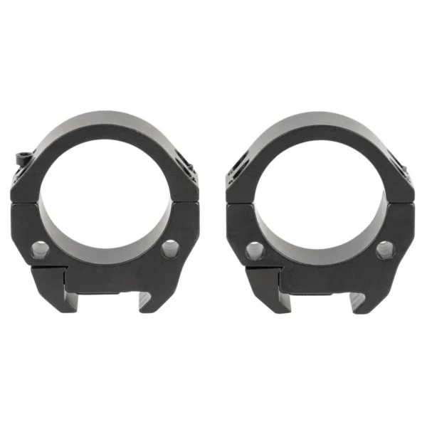 Talley 2-Piece Picatinny Modern Sporting Scope Rings, black pair in front view