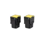 TASER Live Cartridge, two black cartridges with yellow tops in front angled view