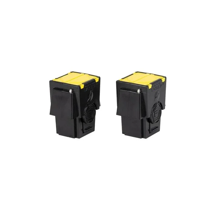taser-x1-cartridge-2ct-primary TASER Live Cartridge, two black cartridges with yellow tops in front angled view