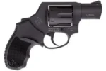 TAURUS 856 38SPL+P 2-inch 6RD CH BLK, black revolver left-side view with short barrel