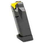 Taurus GX2 Handgun Magazine, black angled view with yellow follower and extended base