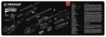 TEKMAT SHOTGUN MAT MOSSBERG PUMP, black top view with white exploded diagrams and text