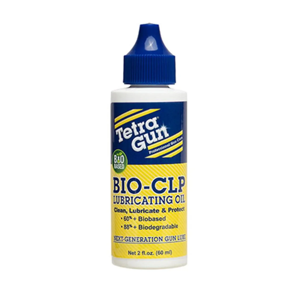 tetra-gun-bio-clp-lubricating-oil-primary Tetra Gun Bio CLP Lubricating Oil, white dropper bottle with blue cap and yellow label