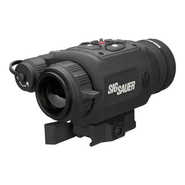 Sig Sauer Echo CV25 Thermal Clip On, black angled front view with lens, controls and mount