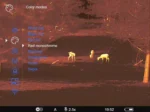 Sellmark Corporation Pulsar Thermal Imaging Monocular Telos LRF XP50 thermal screen showing deer and menu