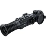 Pard Bobcat 480 Thermal Imaging Monocular, black right-side view with eyecup and lens cap