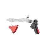 TIMNEY ALPHA for GLK Gen 5 trigger, side view with silver bar and red trigger components