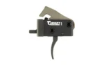 TIMNEY SIG MPX SNGL STG CURVED TRIGG black trigger unit with curved trigger, side view
